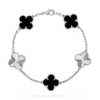 [Amore Jewelry] CLOVER 5 MOTIF ONYXS BRACELET COLLECTION