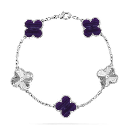 [Amore Jewelry]CLOVER 5 MOTIF PURPLE STRIPES BRACELET COLLECTION