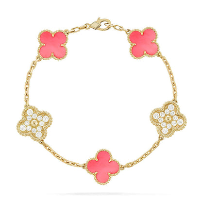 [Amore Jewelry] CLOVER 5 MOTIFS  PINK MOP BRACELET COLLECTION