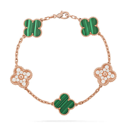 [Amore Jewelry] CLOVER 5 MOTIF MALACHITE BRACELET COLLECTION