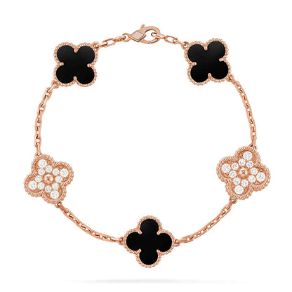 [Amore Jewelry] CLOVER 5 MOTIF ONYXS BRACELET COLLECTION