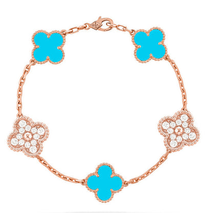 [Amore Jewelry] CLOVER 5 MOTIF TURQUOISE BRACELET COLLECTION