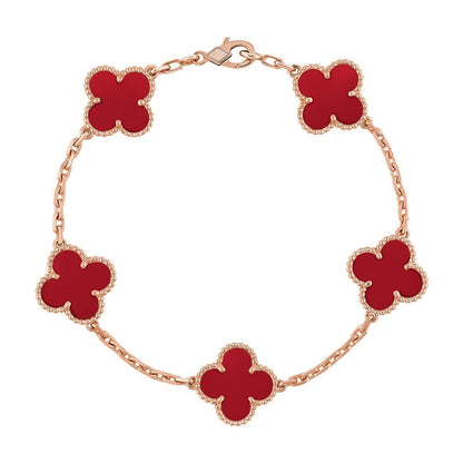 [Amore Jewelry] CLOVER 5 MOTIF RED CORNELIAN BRACELET COLLECTION