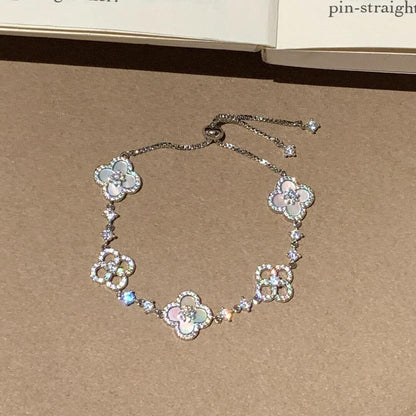 [Amore Jewelry]CLOVER 5 MOTIF PINK BLUE RED WHITE BRACELET