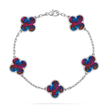 [Amore Jewelry]CLOVER 5 MOTIF COLOR GEMSTONES BRACELET COLLECTION