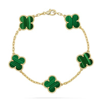 [Amore Jewelry] CLOVER 5 MOTIF MALACHITE BRACELET COLLECTION