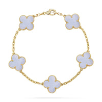 [Amore Jewelry] CLOVER 5 MOTIF PURPLE CHALCEDONY BRACELET COLLECTION