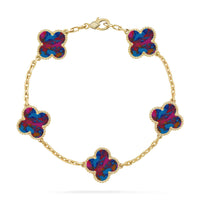 [Amore Jewelry]CLOVER 5 MOTIF COLOR GEMSTONES BRACELET COLLECTION