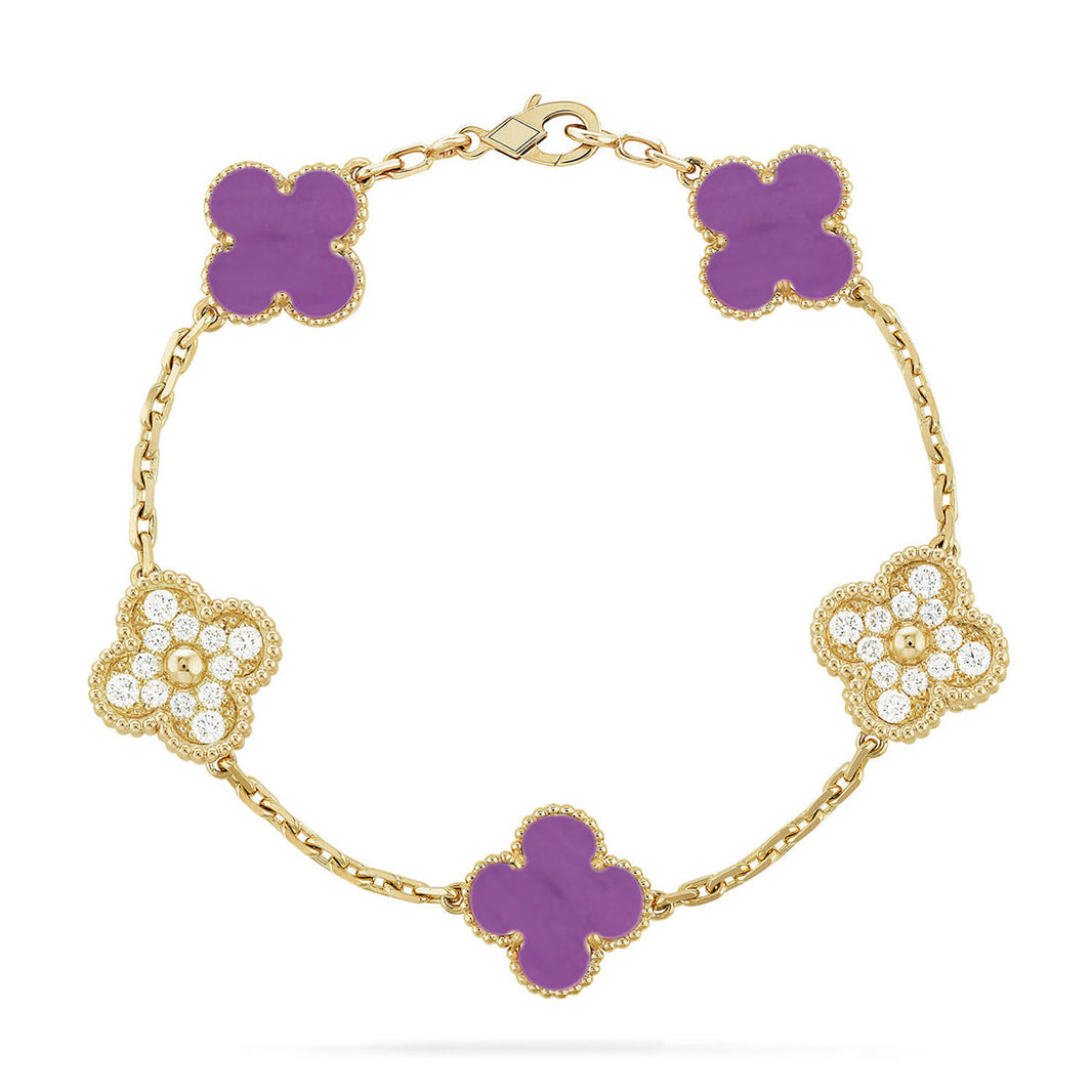 [Amore Jewelry] CLOVER 5 MOTIF VIOLET BRACELET COLLECTION
