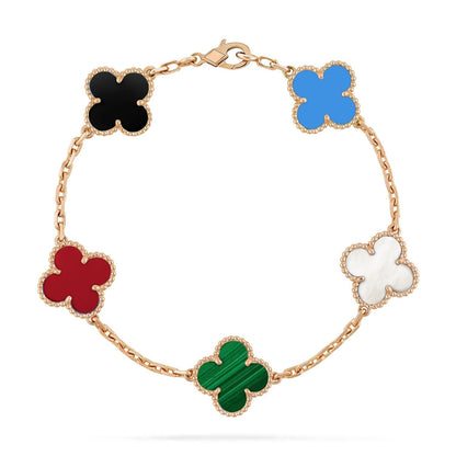 [Amore Jewelry]CLOVER 5 MOTIFS MULTICOLOR BRACELET