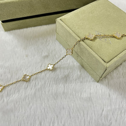 [Opulent Aurora]CLOVER 6 MOTIF WHITE MOP BRACELET