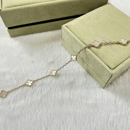 [Opulent Aurora]CLOVER 6 MOTIF WHITE MOP BRACELET