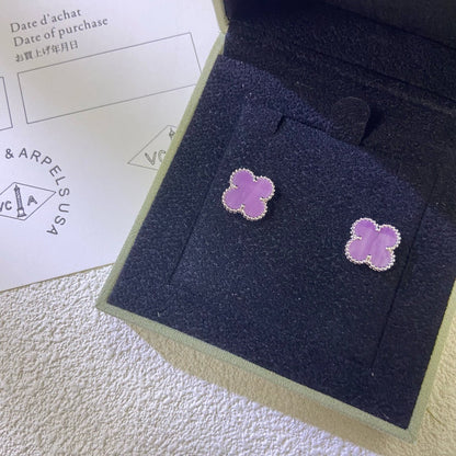 [Opulent Aurora]CLOVER MINI 9.5MM  PURPLE VIOLET EARRINGS