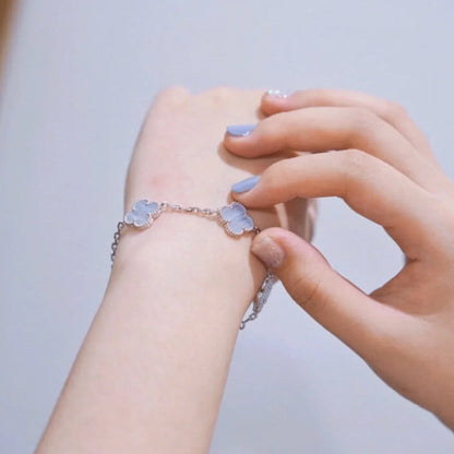 [Amore Jewelry] CLOVER 5 MOTIF PURPLE CHALCEDONY BRACELET COLLECTION