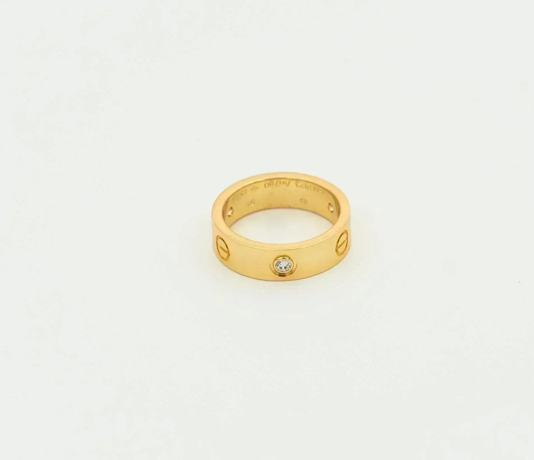 [Amore Jewelry]LOVE RING 5.5MM 3 DIAMONDS GOLD