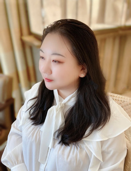 [Amore Jewelry]STAR BLOSSOM STUD EARRINGS PINK GOLD DIAMONDS