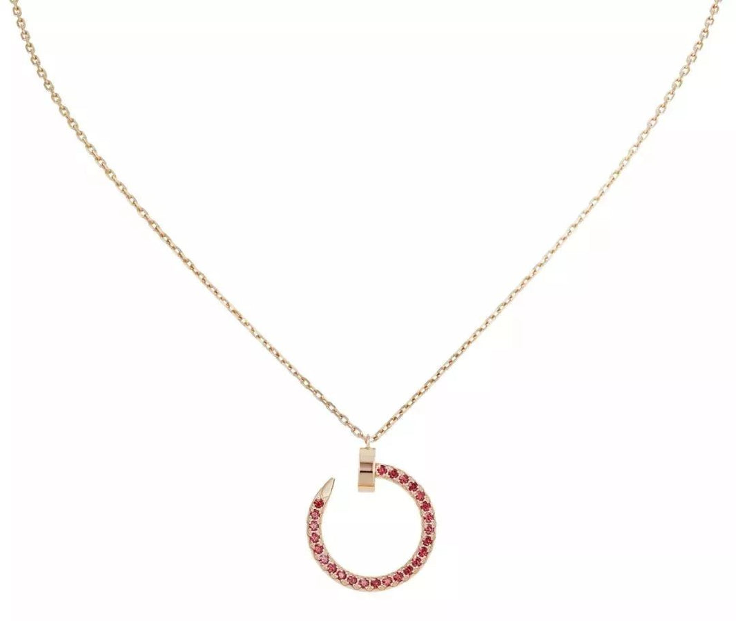 [Amore Jewelry]JUSTE NECKLACE GOLD RED DIAMONDS