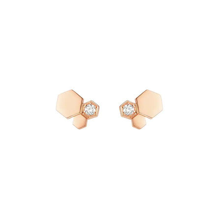 [Amore Jewelry]BEE LOVE PINK GOLD DIAMOND EARRINGS