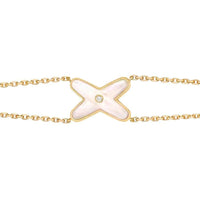 [Amore Jewelry]JEUX BRACELET WHITE MOP GOLD 1 DIAMOND
