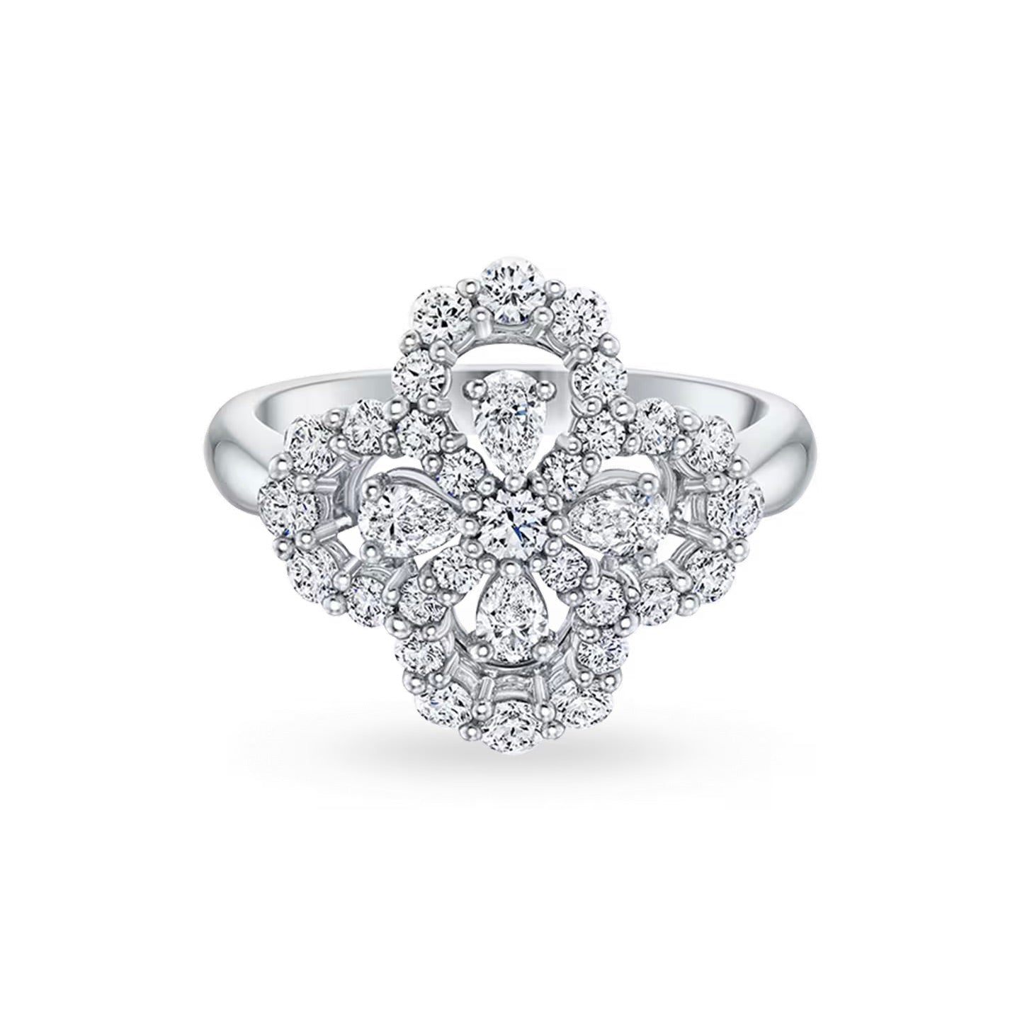 [Opulent Aurora]LOOP RING FULL MOTIF DIAMOND 16MM SILVE