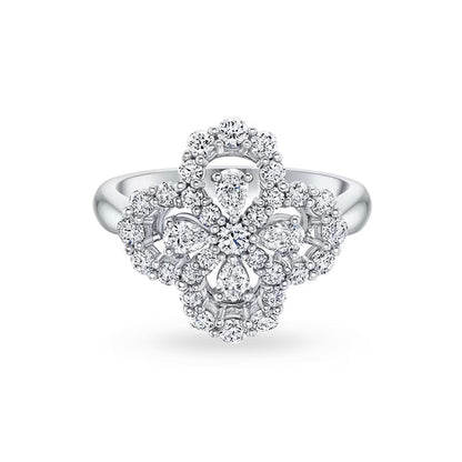 [Opulent Aurora]LOOP RING FULL MOTIF DIAMOND 16MM SILVE