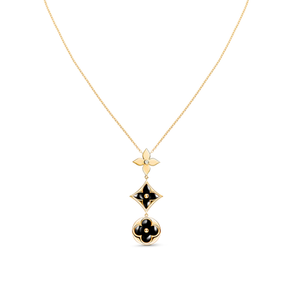 [Opulent Aurora]STAR AND SUN ONYX PINK GOLD NECKLACE