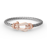 [Amore Jewelry]FORCE LARGE HORSESHOE FULL DIAMOND BRACELET ROSE GOLD