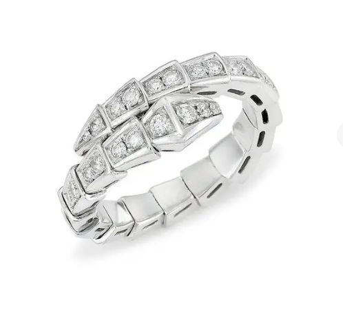 [Amore Jewelry]SERPENTI RING SILVER DIAMOND PAVED 4MM