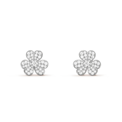 [Opulent Aurora]FRIVOLE SILVER FLOWER DIAMOND EARRINGS