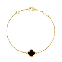 [Amore Jewelry]CLOVER ONYX SINGLE FLOWER BRACELET