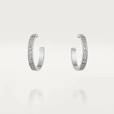 [Amore Jewelry]LOVE DIAMOND SILVER HOOP EARRINGS